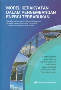 Model kerakyatan dalam pengembangan energi terbarukan: Kasus pengembangan partisipasi masyarakat dalam pengembangan energi terbarukan di Desa Poncosari Kabupaten Bantul